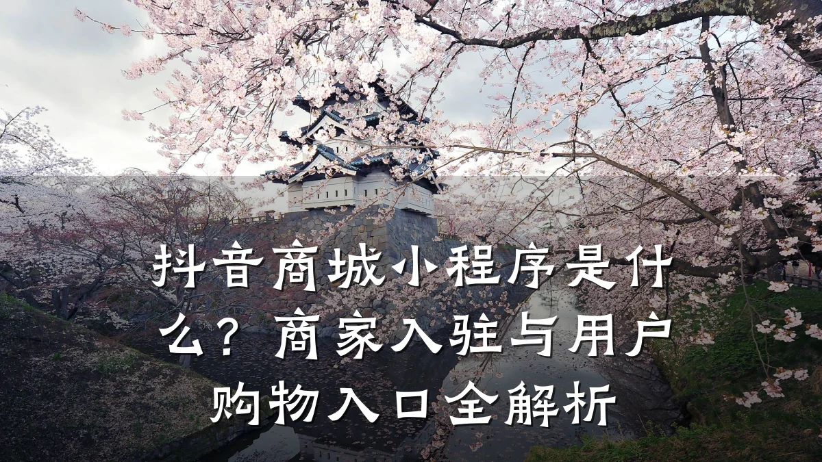抖音商城小程序是什么?商家入驻与用户购物入口全解析